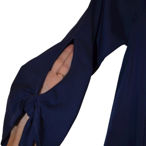 Michael Stars Open Shoulders Flare Mini Dress 3/4 Sleeves with Slits on Ties S - Picture 3 of 7